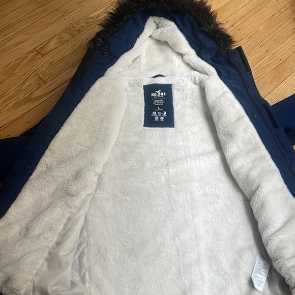 HOLLISTER CALIFORNIA all-weather blue parka coat size large - Picture 10 of 11